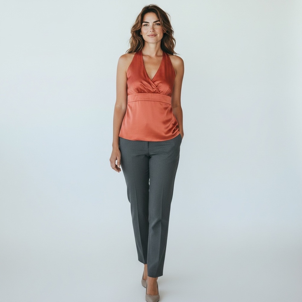 INC International Concepts Vibrant Coral Camisole. 100% Silk
